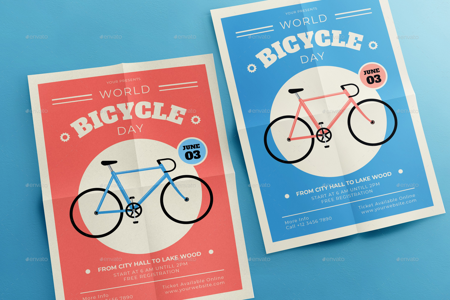 World Bicycle Day Flyer Template by messenj4h GraphicRiver